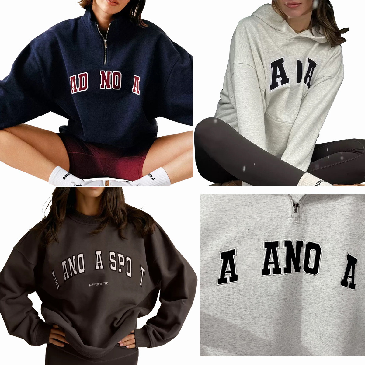 adanola hoodie Ada Sweatshirts Designer Fashion High-quality Pure cotton Loose Hoodies Letters Embroideried Fashion Lady Adanolaes long sleeved Sweaters