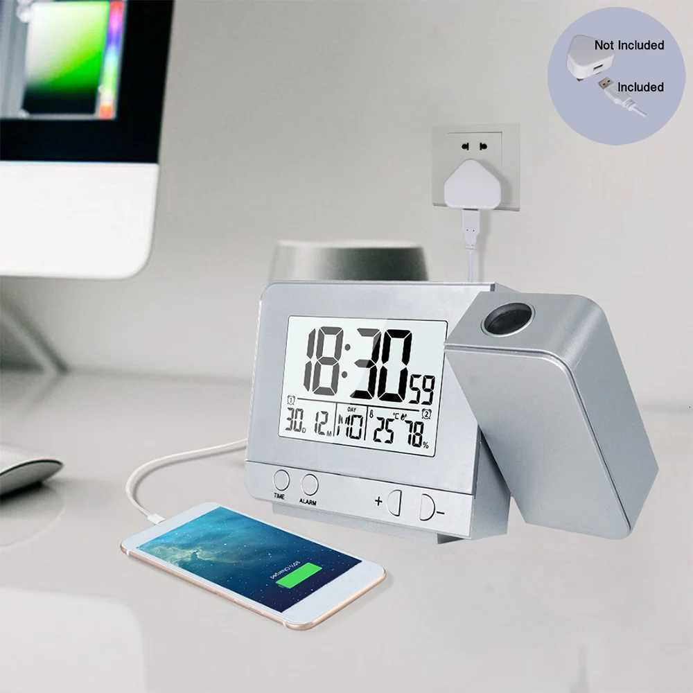 FanJu FJ3531 Alarm Clock Digital Date Snooze Function Backlight Watch Wall Projector Desk Table Led Clock With Time Projection M251205 - view 6