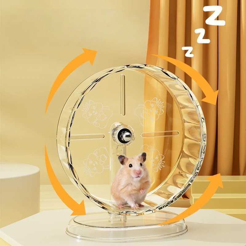 Transparent Hamster Running Wheel Cute Small Pet Golden Bear Sport Toy Silent Free Running Wheel with Bracket Height Adjustable M251205
