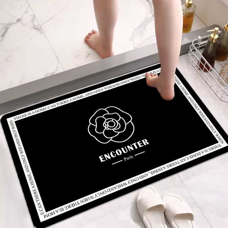 Toilet floor mat toilet door non-slip mat diatom mud bathroom absorbent foot mat household mat door floor mat H251205