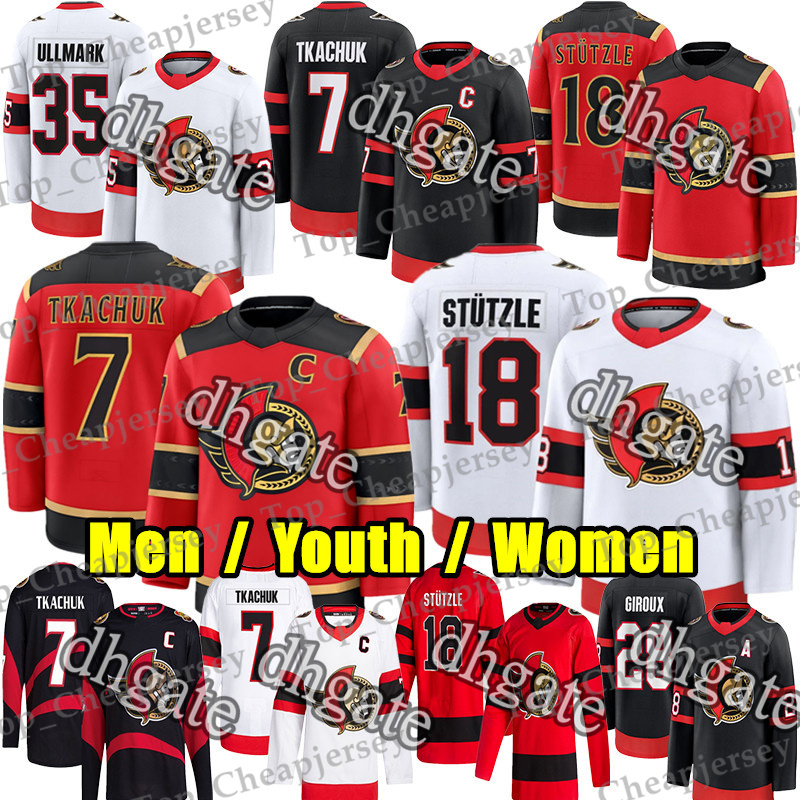 #7 Brady Tkachuk ottawa hockey jersey #18 Tim Stutzle Claude Giroux senator jersey David Perron Jake Sanderson Chabot Cozens Carter Yakemchuk Linus Ullmark jerseys