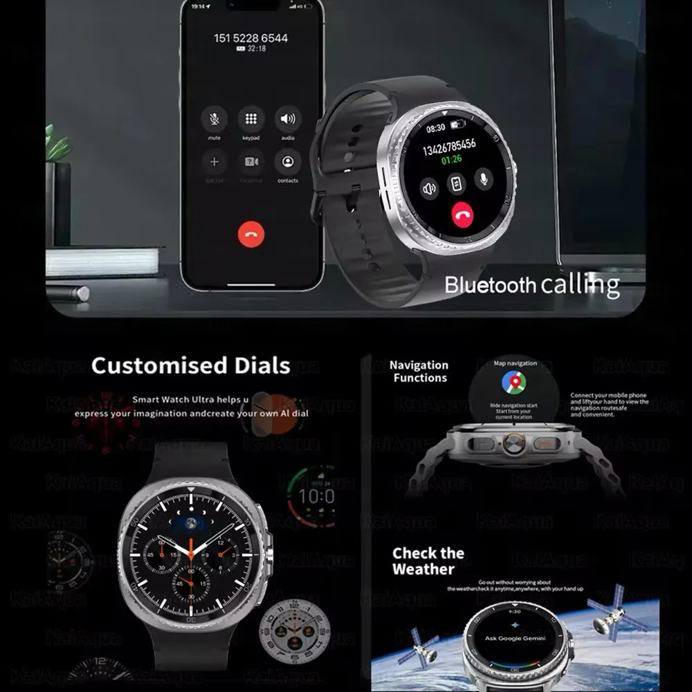 2025 Watch 8 Ultra Smart Watch Men GPS Tracker Health Monitoring Bluetooth Call 100+ Sports Mode IP68 Waterproof Smartwatch Women