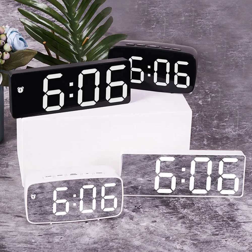 Acrylic Mirror Alarm Clock Electronic Watch Desk Digital Moment Bedroom Decoration Table Accessory Smart Hour Led Awakening M251205 - view 3