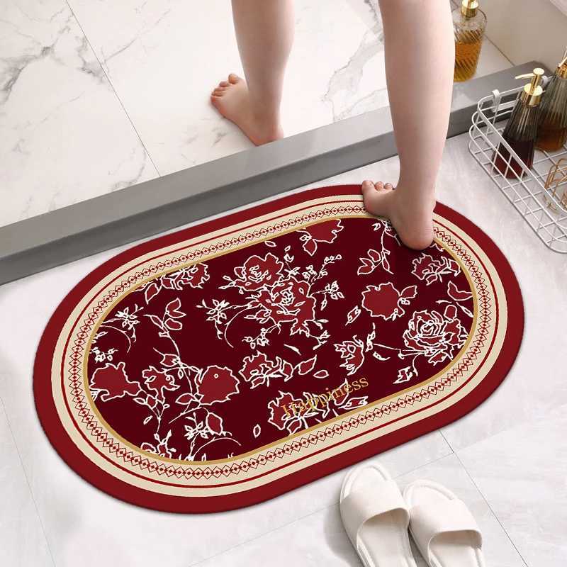 Bathroom thickened diatom mud absorbent floor mat Household quick-drying non-slip floor mat Toilet bathroom door mat H251205