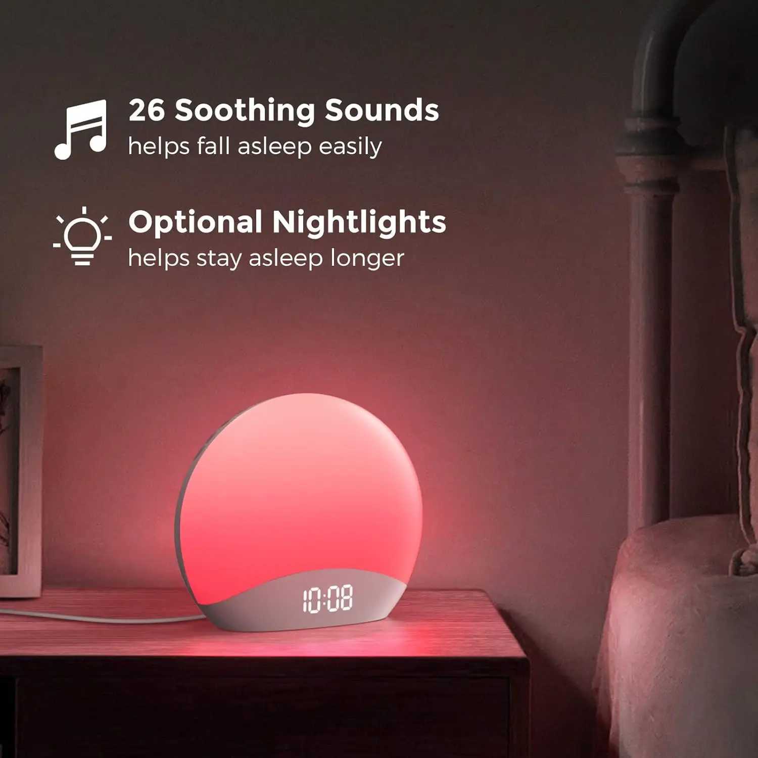Awakening Wake Up Sunrise Alarm Clock Table Clock Dimmable with 3 Ring 8 Nightlight 26 Sound Sleep Timer Night Light M251205 - view 4