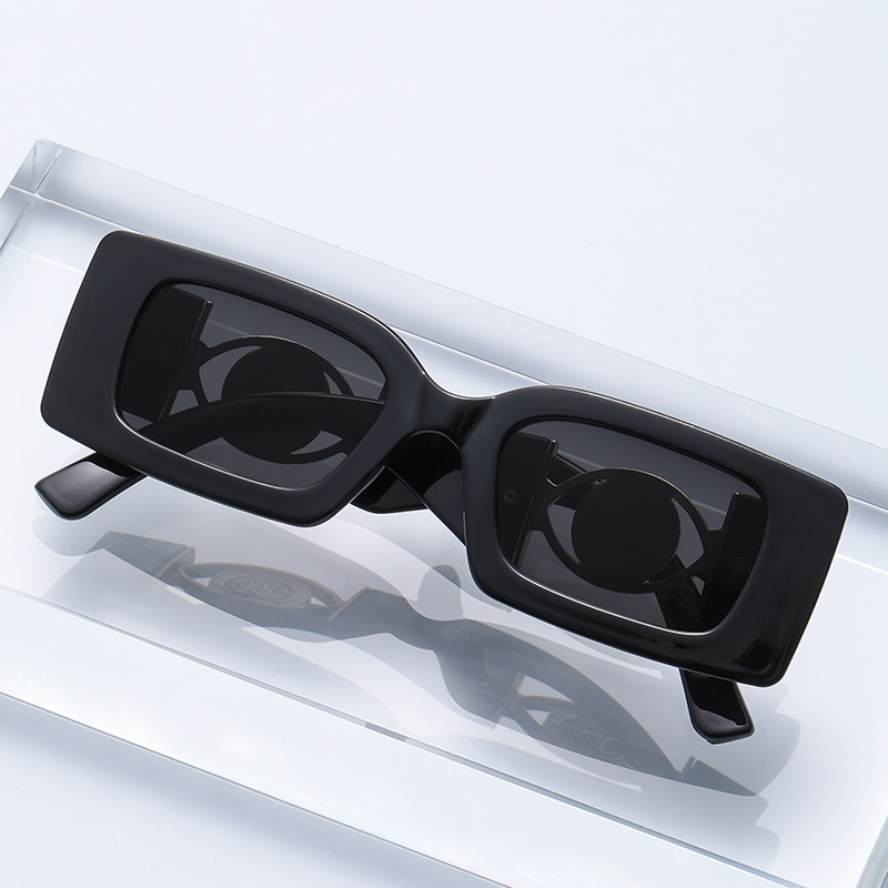 Blue Light Blocking Chic Ers Uv400 European And American Sunglasses Fashionable Men Women Small Frame Concave Shape Unique Decorative Glasses