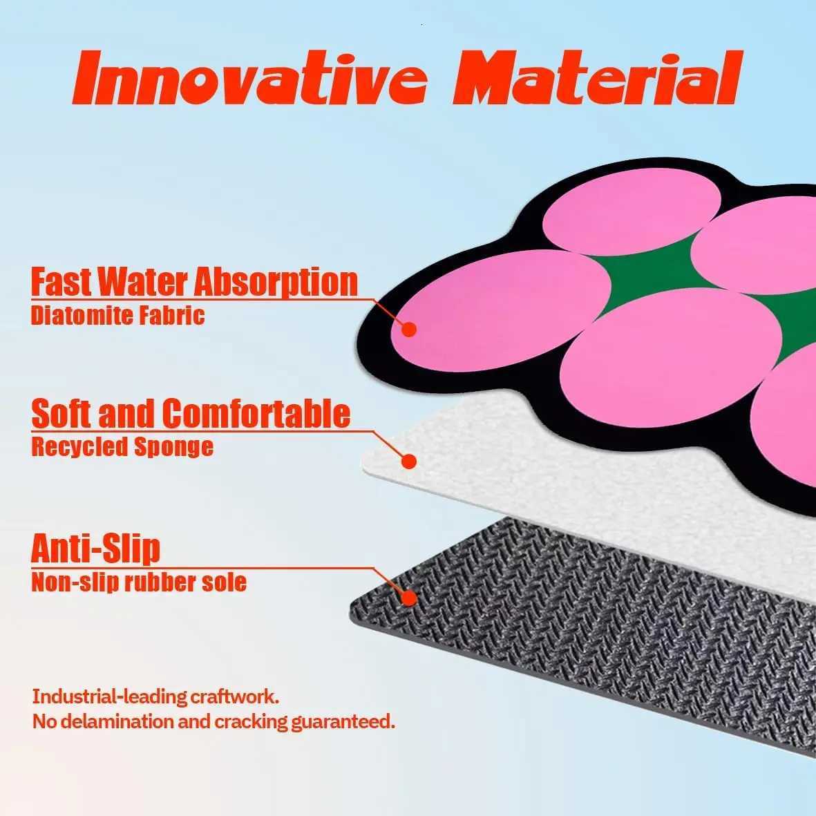 VIKAMA Simple Bathroom Dialgae Mud Mat Toilet Absorbent Quick Drying Non-Slip Mat Home Decoration Porch Mat H251205