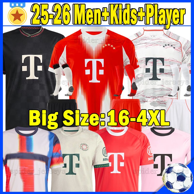 XXXL 4XL 25 26 Bayern MUSIALA KANE Soccer jerseys LUIS DIAZ OLISE KIMMICH N.JACKSON GORETZKA GNABRY MUNICH 2025 2026 Player goalkeeper NEUER Football shirts kids Kits
