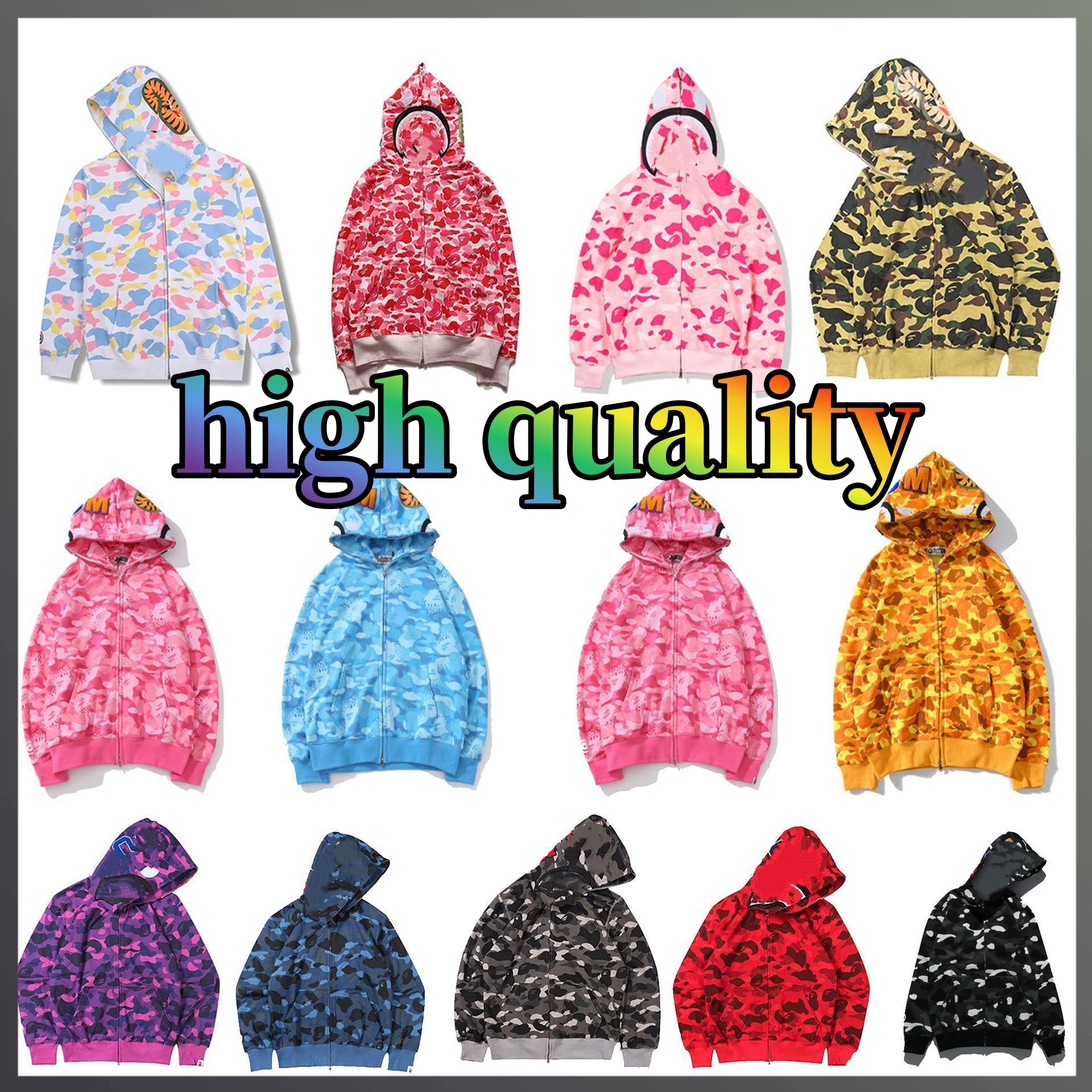 designer mens hoodie designer bapmens hoodies designer men Sweatshirt Hip Hop Running Jacket Pullover Hooded overshirt Print tracksuit zip up hoodies