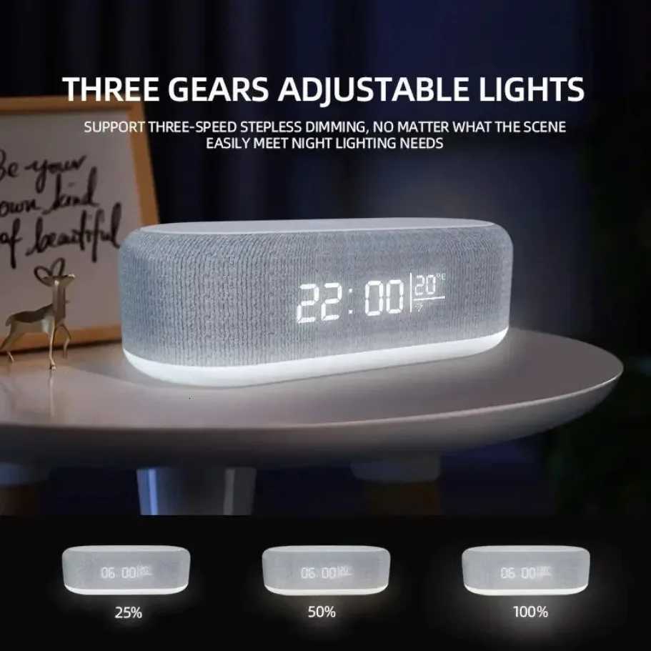15W Wireless Chargers Pad Stand Alarm Bedroom Lamp Night Light Desktop Clock Temperature Thermometer Phone Fast Charging Dock M251205 - view 4