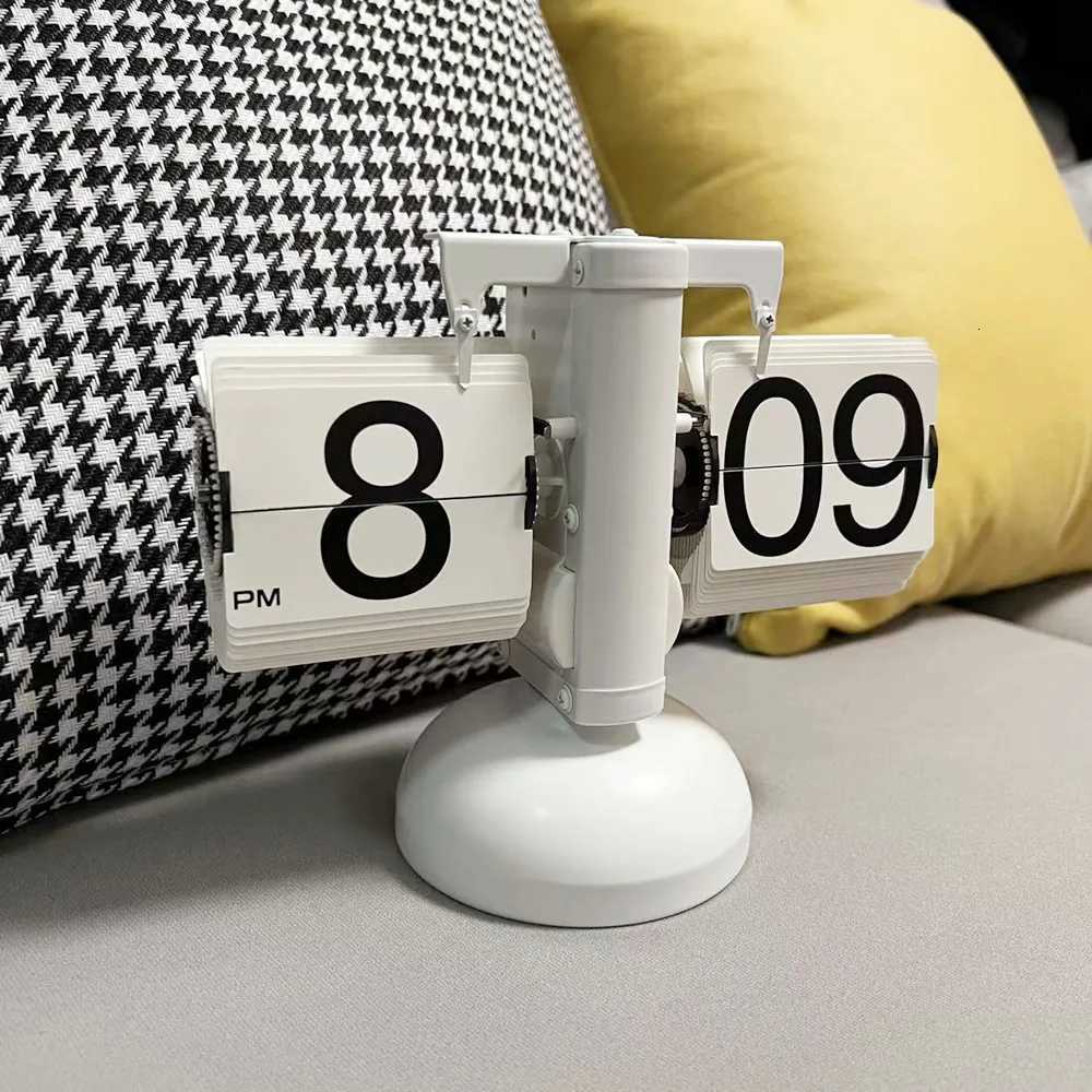 Vintage Flip Digital Clock Mechanical Automatically Flip Down Page Table Clock Office Flip Digital Clock Home Decor DropShipping M251205 - view 6