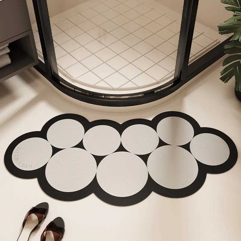 VIKAMA Light Luxury High-End Bathroom Diatom Mud Floor Mat Arc-Shaped Quick-Drying Anti-Slip Floor Mat For Home Decoration H251205