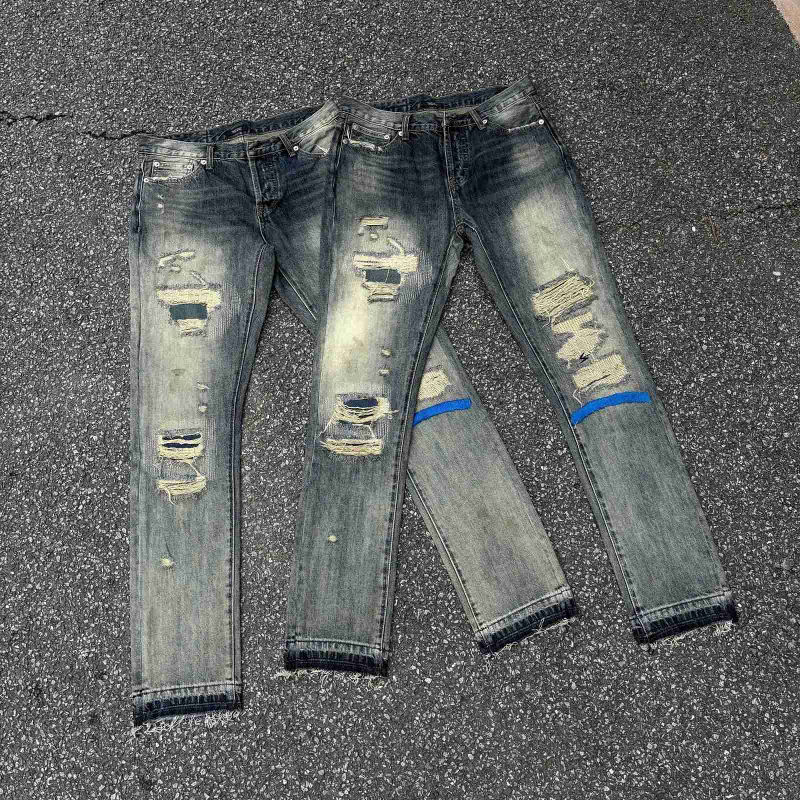 Brand New Undercover Washed Thunderbolt Fit Straight PANT Jeans Cotton Denim Pants Comfort Casual Jeans Size 1 2 3 E137 X251205