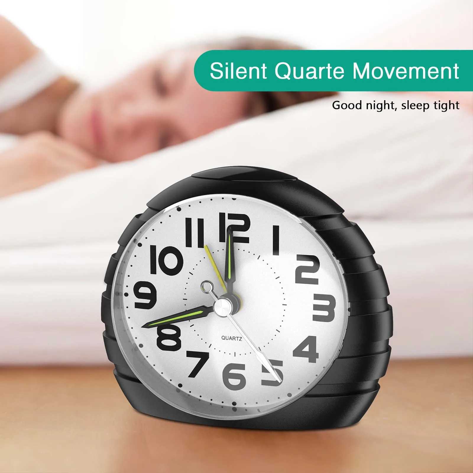 ORIA Analog Alarm Clock Silent No Ticking Alarm Clock Bedside Large Dial Display Alarm Clock with Night Light despertador M251205 - view 5