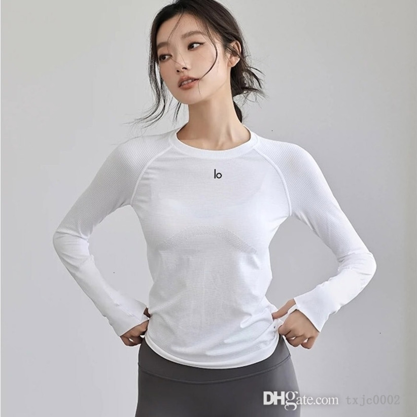 Womens T-Shirt Designer 2026 New Fashion Yoga Wear Autumn High Elastic Breathable Top Running Training Badminton Gym Long Sleeve T-Shirt 6 Colors