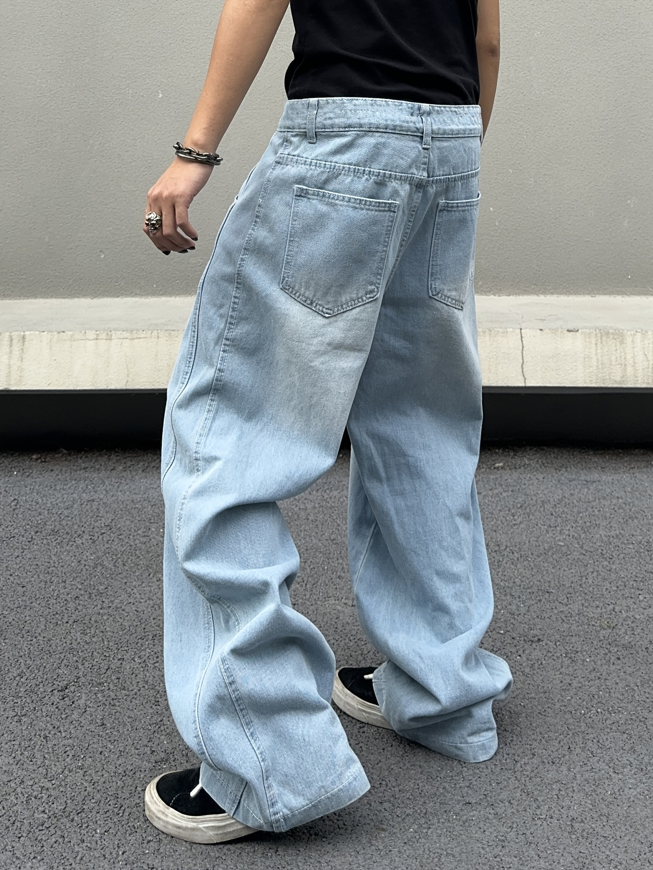 New cross-border men's loose wide-leg jeans and casual European and American slim-fit denim trousers---LT2404092502