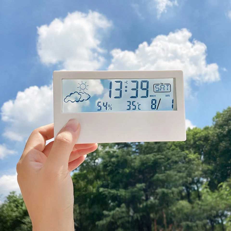 Thermo-Hygrometer Clock Creative Weather Display Electronic Alarm CLock Bedhead Electronic Clock Temperature And Humidity M251205 - view 7