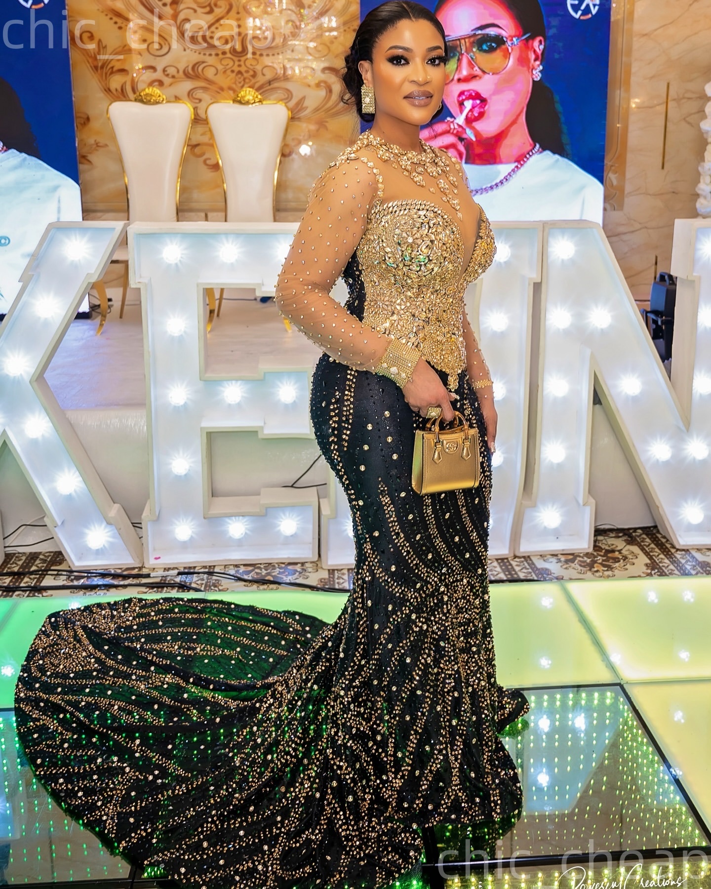 Aso Ebi Black Mermaid Prom Dresses 2026 Beaded Crystals Full Sleeves Evening Formal Party Second Birthday Engagement Gowns Plus Size Dress For Special