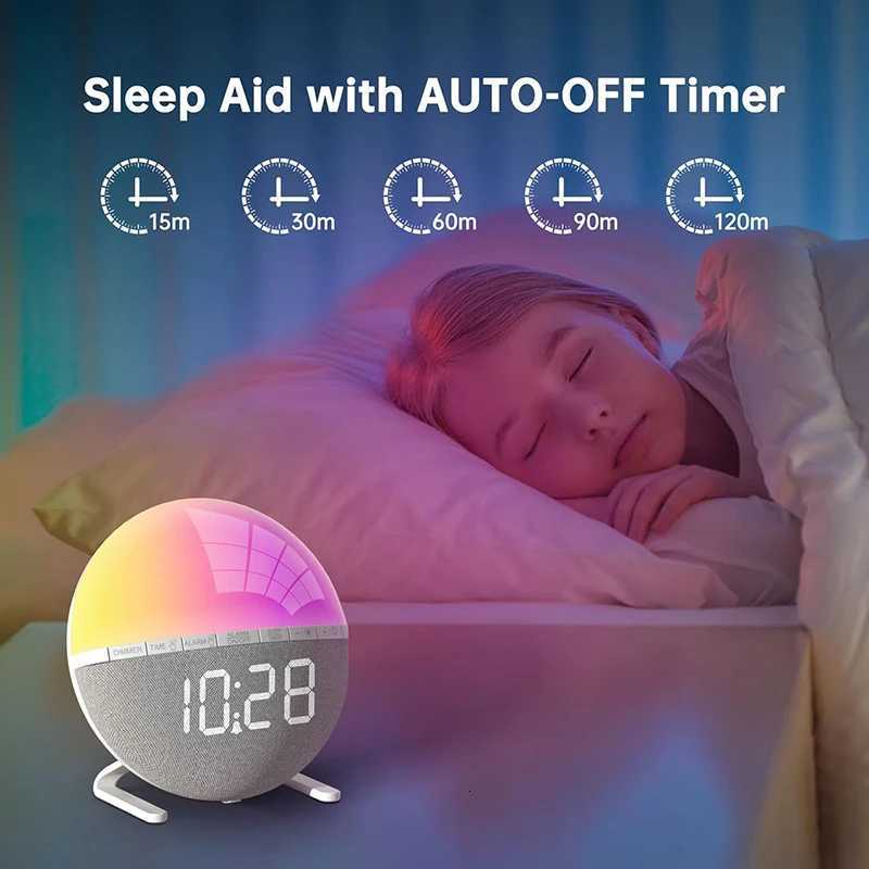 Wake Up Light Sunrise Alarm Clock Desk Clock with Colors Light Natural Sound Digital Clock for living room bedroom home decor M251205 - view 5