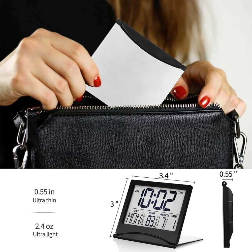 Foldable Backlit Calendar Clock Stylish Snooze Digital Alarm Clock Bedrooms Offices Travel Alarm Clock Compact Desk LCD Clock M251205 - view 7