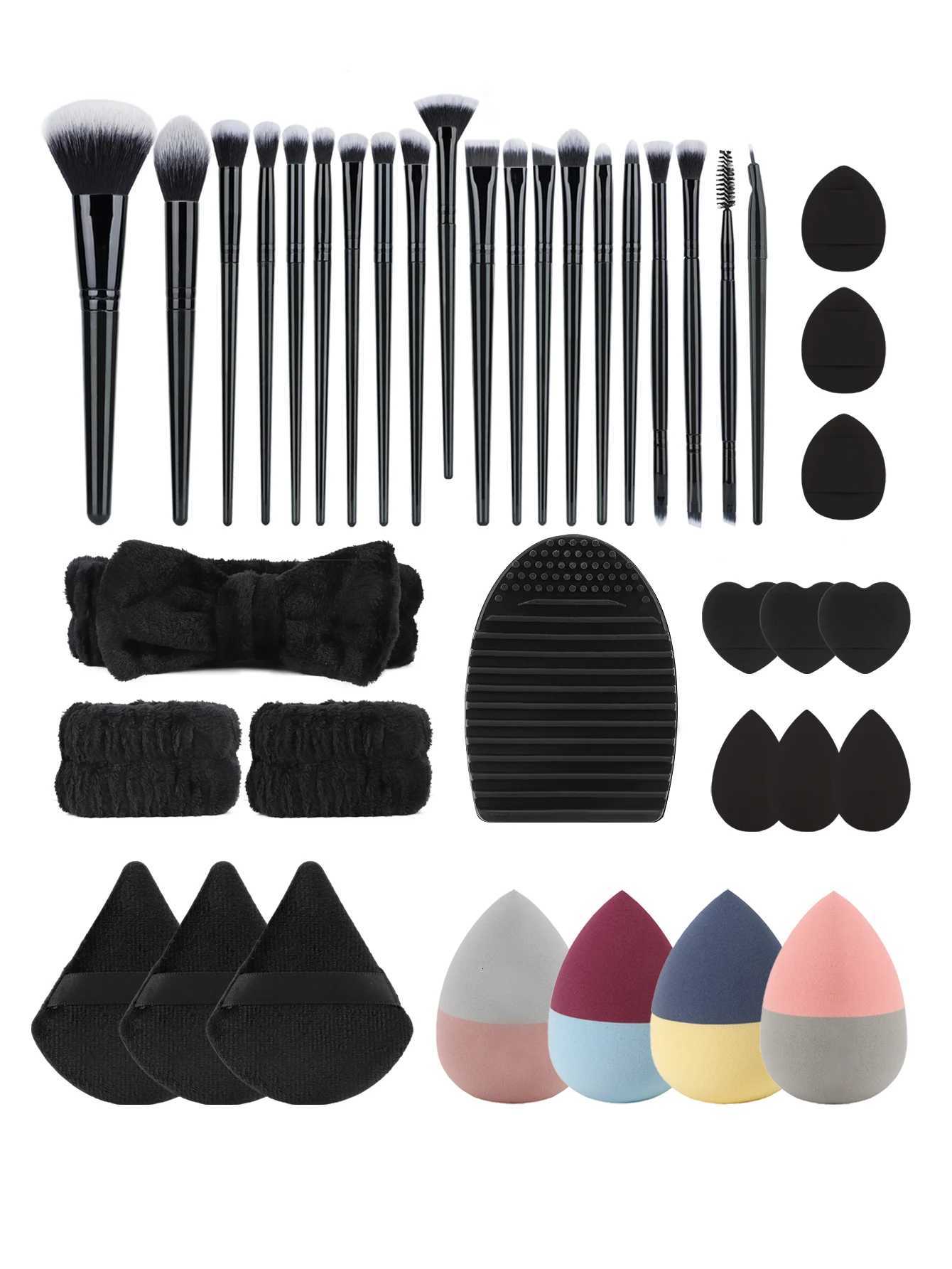 40Pcs Black Makeup Brushes Set Professional Makeup Kit Multi-functional Makeup Tool Set with Facial Makeup AccessoriesT251205