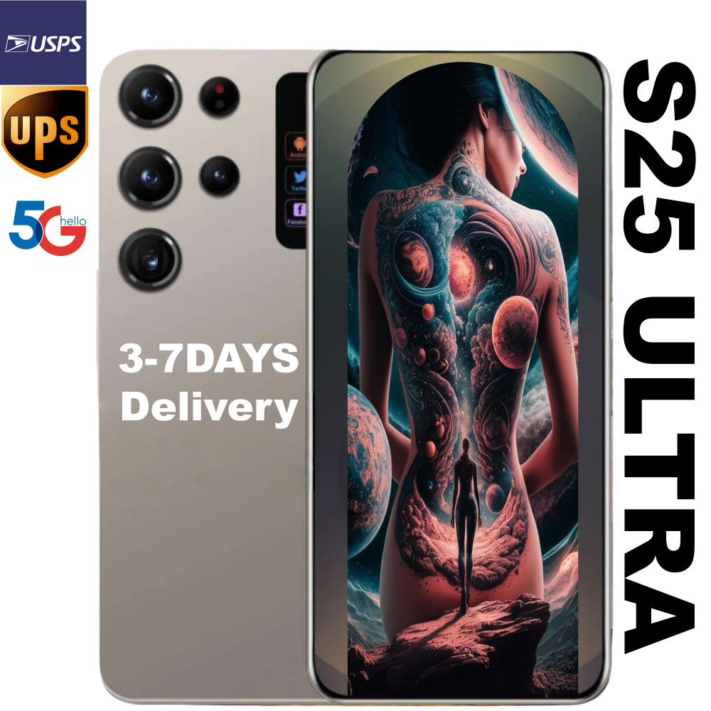 designer S25 Ultra S26ultra cellphone i17 Pro Max Orange i16 Android Smartphone Camera Face Phone Unlocked LTE 16GB+1TB HD GPS Mobile Phone Ring Packaging box bag