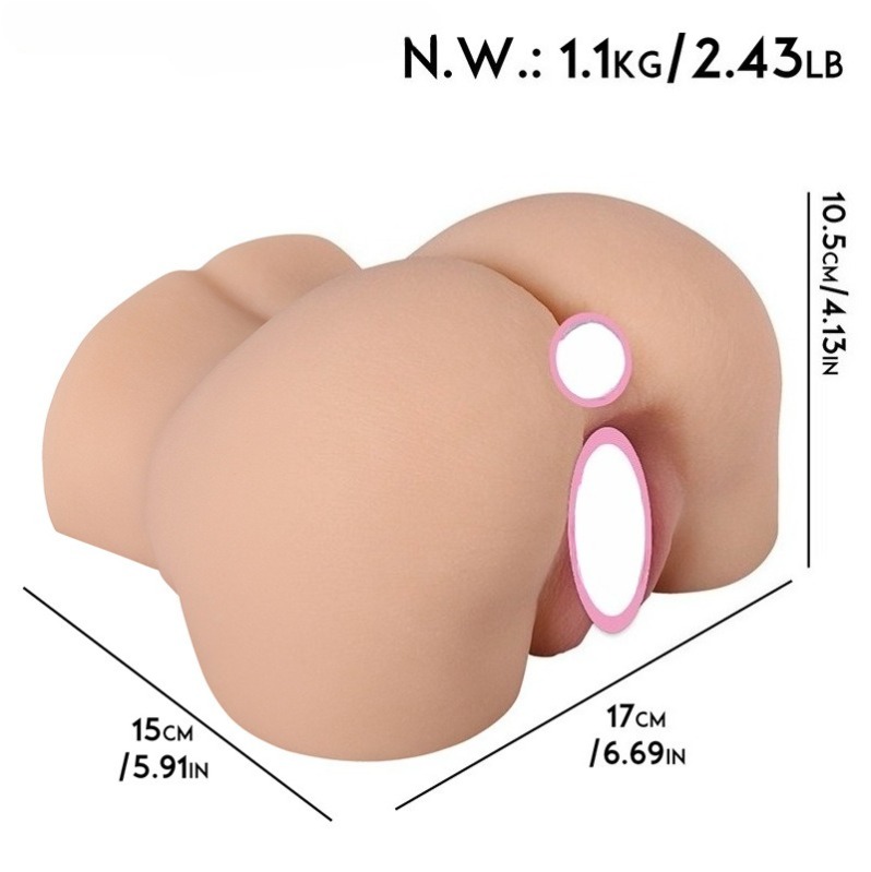Male Masturbator Sex Doll Pocket Pussies, Realistic Skin Texture Soft Female Big Ass Pussy Adult Sex Toy with 2 Hole Deeper Vagina Tight Anal, Sex toy