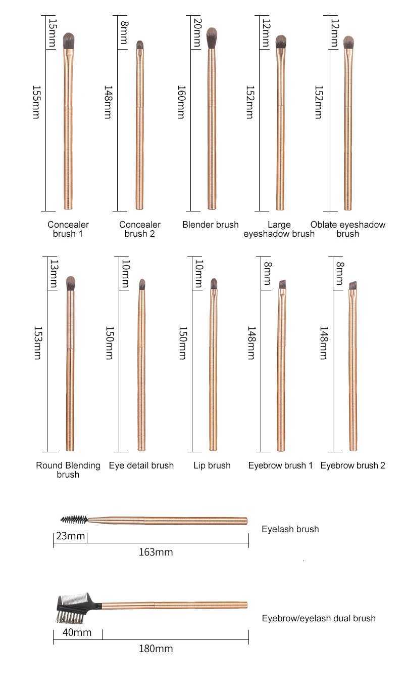20 Piece Professional Makeup Brush Set Synthetic Rose Gold Aluminum Handles Face And Eye Beauty Cosmetic KitT251205