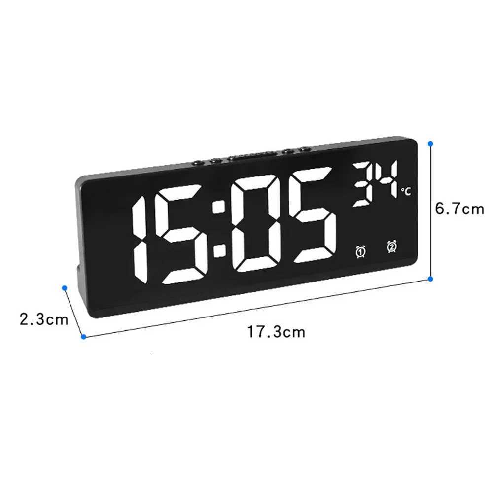 Voice Control Digital Alarm Clock Temperature Dual Alarm Snooze Desktop Table Clock Night Mode 12/24H LED Digital Clock Desk M251205 - view 7