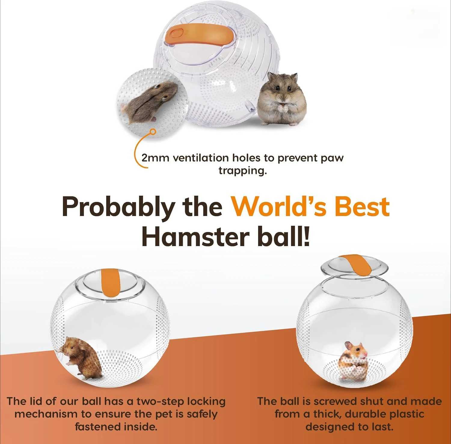 Hamster Ball - Unique Dwarf Small Animal Exercise Ball - Safe Breathable Pet Care M251205