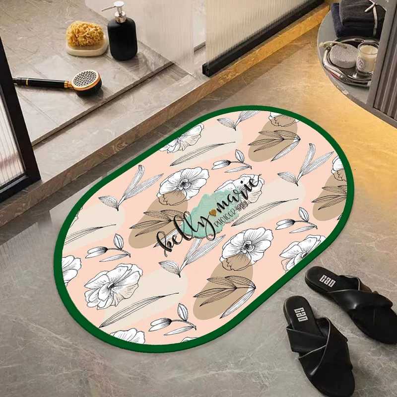 Bathroom thickened diatom mud absorbent floor mat Household quick-drying non-slip floor mat Toilet bathroom door mat H251205