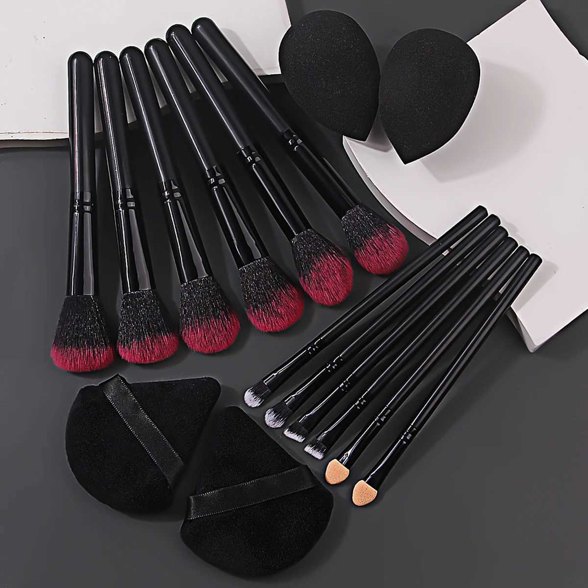 16PCS Blush brush sponge eyeshadow brush eyeliner brush makeup brush set Soft makeup sponge egg powder puffT251205