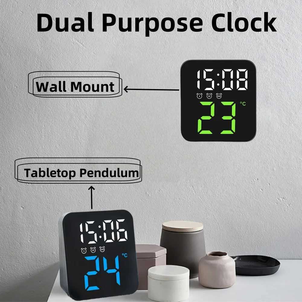 Digital Table clock Desk decoration and accessories Wall Alarm clock bedside desk table alarm clock timepiece electronic clock M251205 - view 6