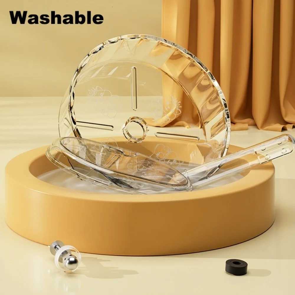 Silent Bracket Hamster Running Wheel High-quality Stand Toy Roller Golden Hamster Exercise Wheel Rotatory Clear M251205