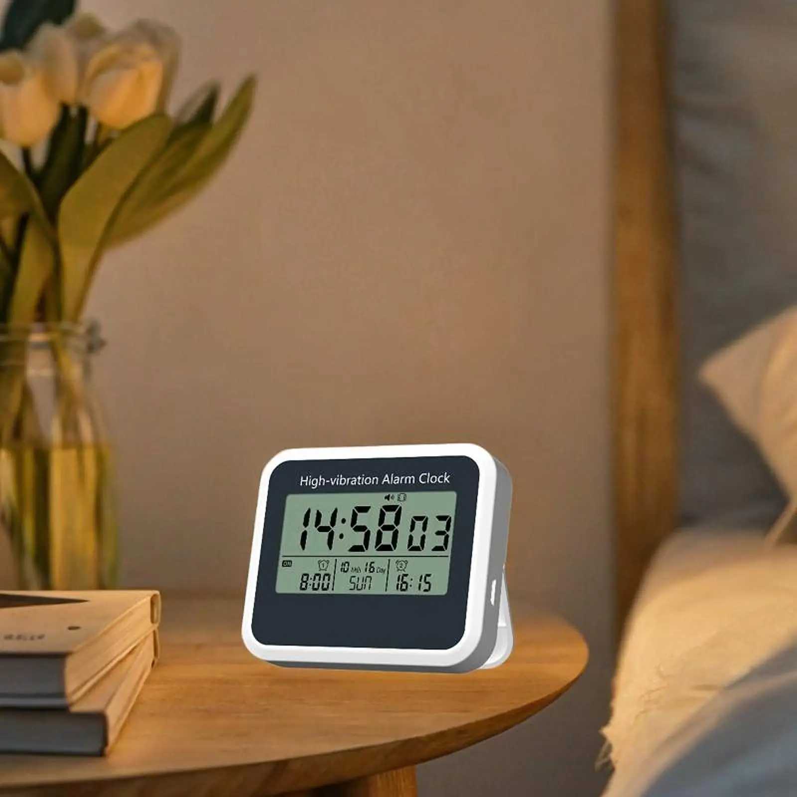 Digital Display Alarm Clock Bedside Clock Decorative Vibrating Alarm Clock Silent for Study Cabinet Farmhouse Office Decoration M251205 - view 5