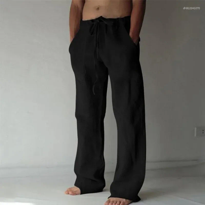 Men's Pants 2026 Men Spring Summer Quality Trousers Mens Cotton Breathable Comfortable Casual Home Straight Linen