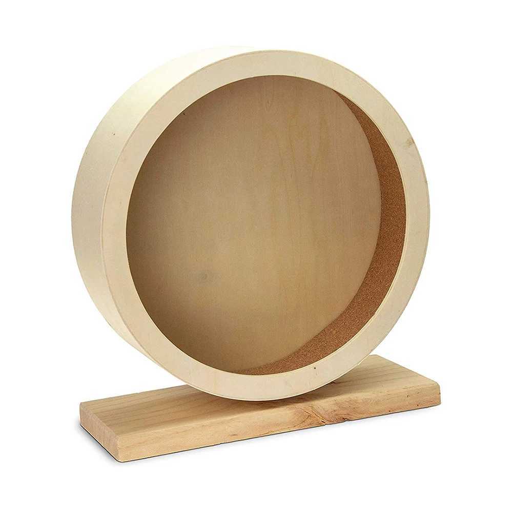 Hamster Roller Wheel Multipurpose Wood Silent Running Toy Non-toxic Guinea Pig Rotatory Wheel for Hamster Mice Guinea Pigs M251205