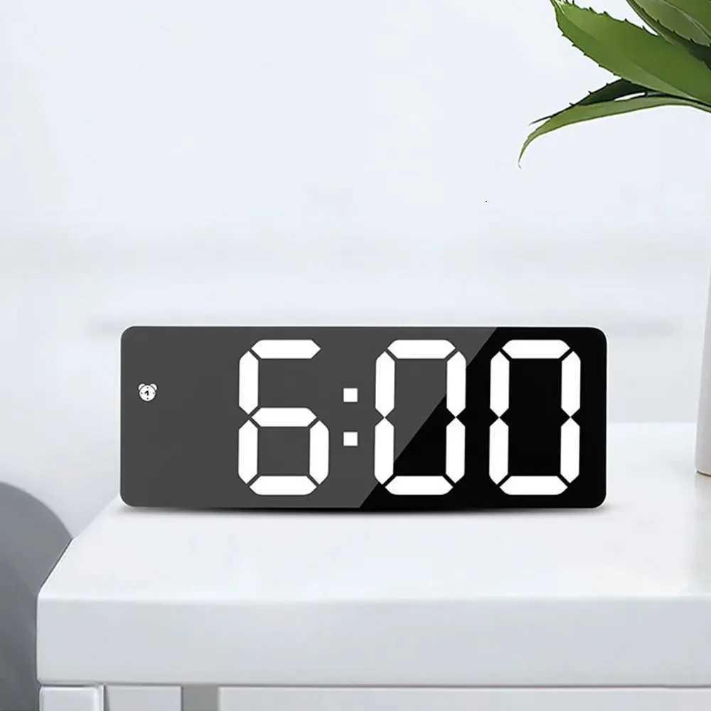 Acrylic Mirror Alarm Clock Electronic Watch Desk Digital Moment Bedroom Decoration Table Accessory Smart Hour Led Awakening M251205 - view 7