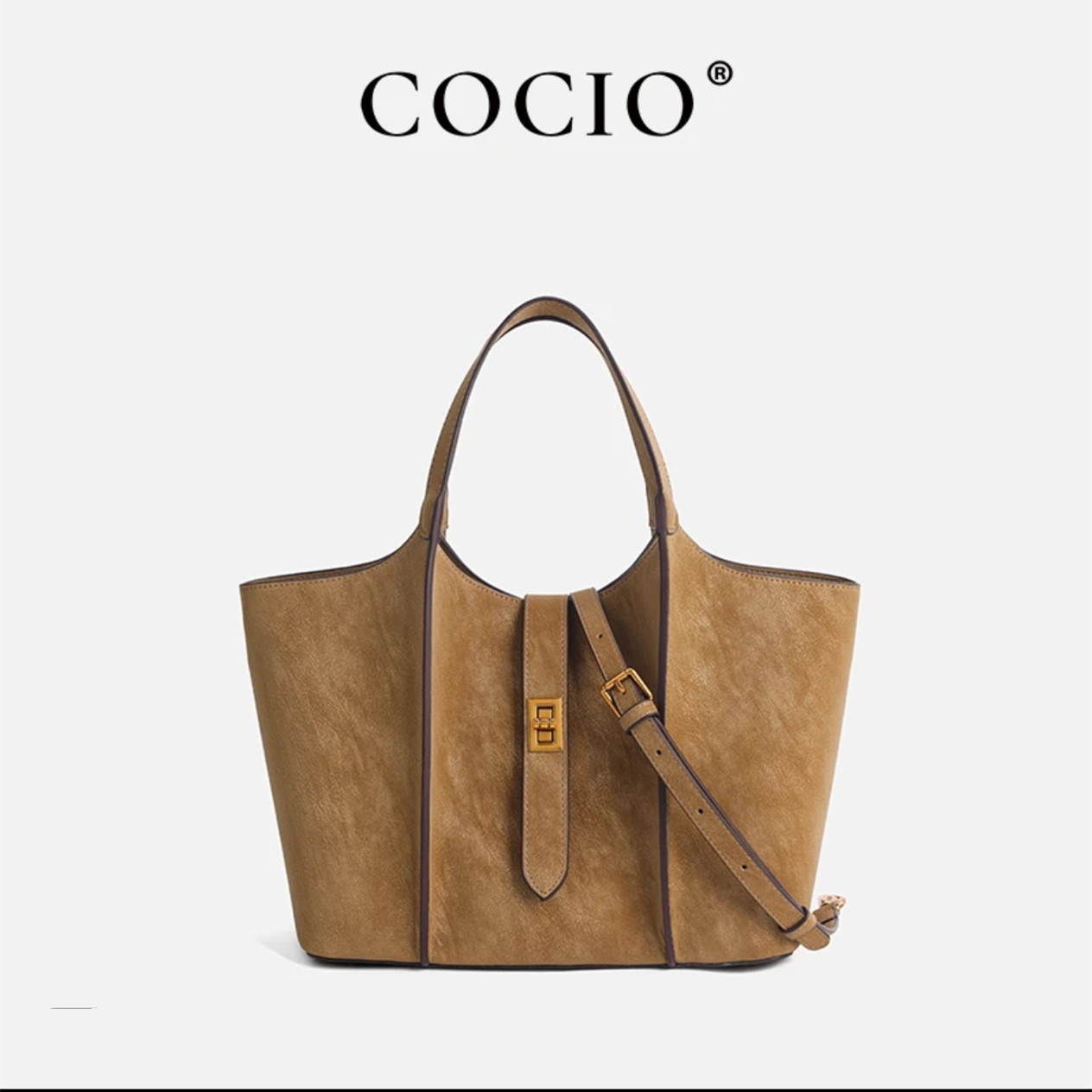 COCIO Double-Faced Monogram Crossbody Bag - Versatile Luxury Single-Shoulder Cherry Designer Purse for Women