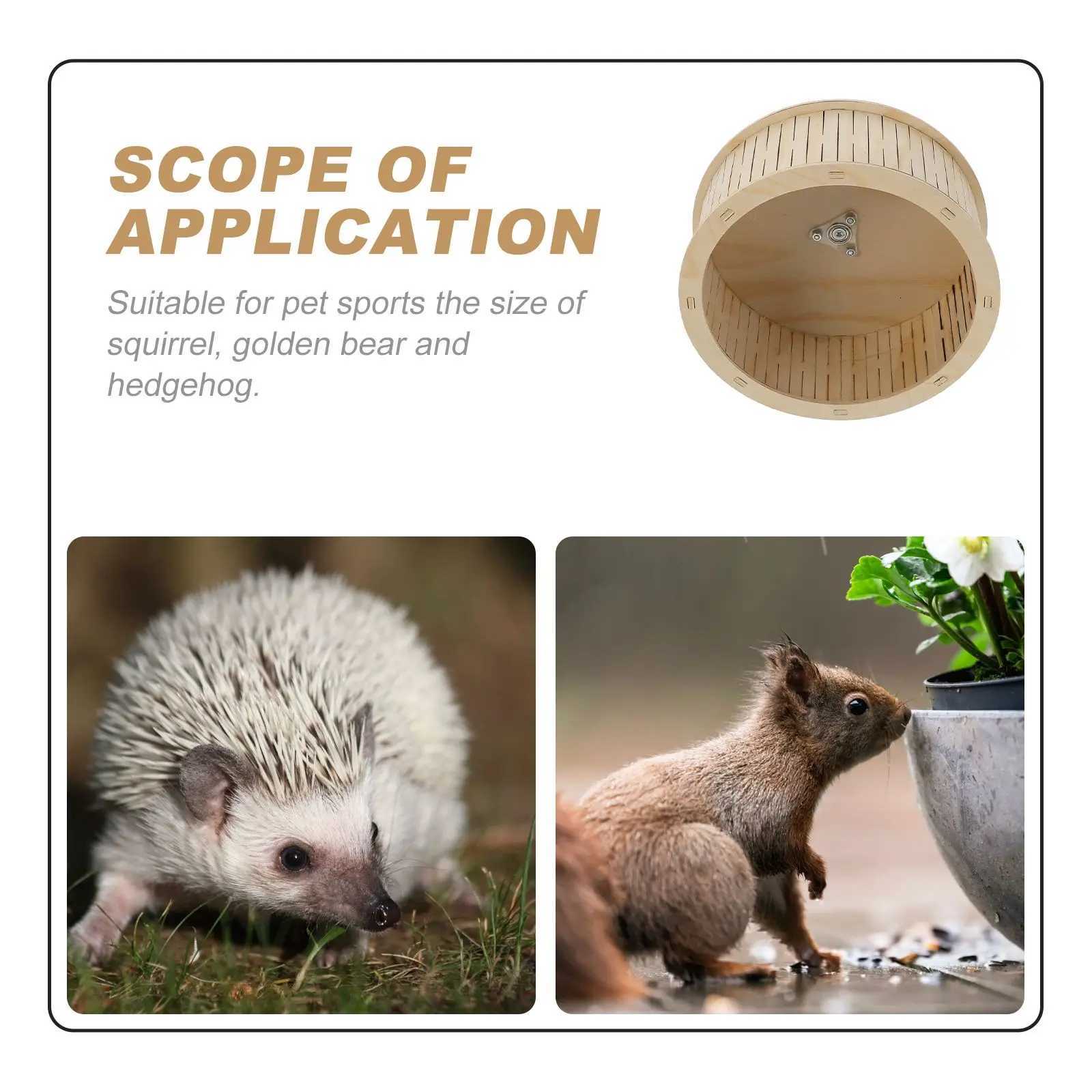22Cm Natural Wood Hamster Wheel Toy Durable Wooden Running Exercise Wheel Silent Bearing Chinchilla Guinea Pig Syrian Hamster M251205
