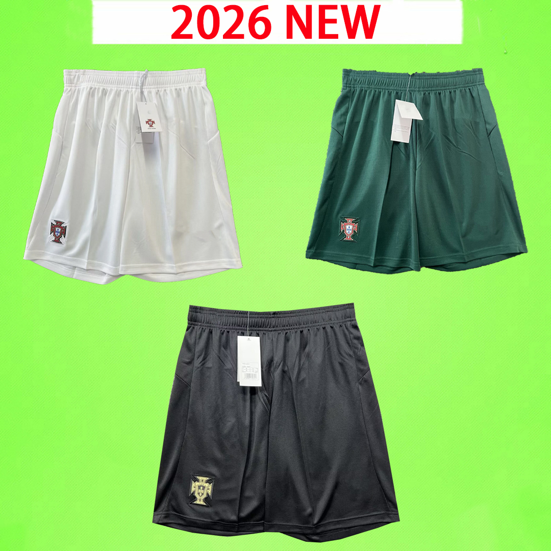 Portugal 2026 Soccer shorts 2025 FIGO Ronaldo Football pants COSTA PEPE NUNO GOMES DECO home away women kids kit green white black 25 26 27