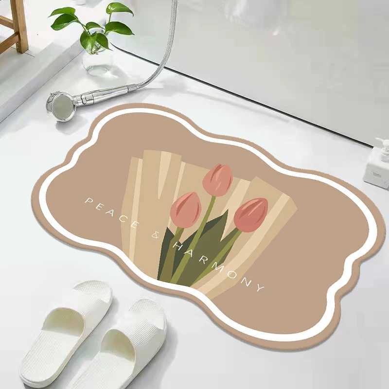 Bathroom floor mat diatom mud absorbent cushion non-slip mat toilet door entry foot mat toilet quick-drying mat H251205
