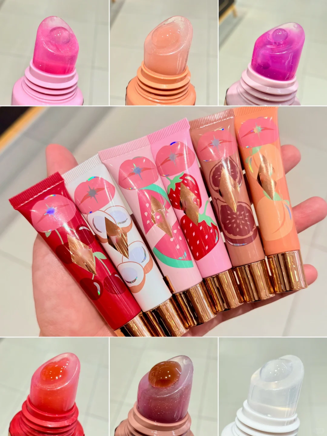 Jelly Lip Gloss Lip Protection Mirror Water Gloss Moisturizing Lip Gloss Colored 14ml Honey Cherry Berry Watermelon Coconut Moisturizing Fast Shipping