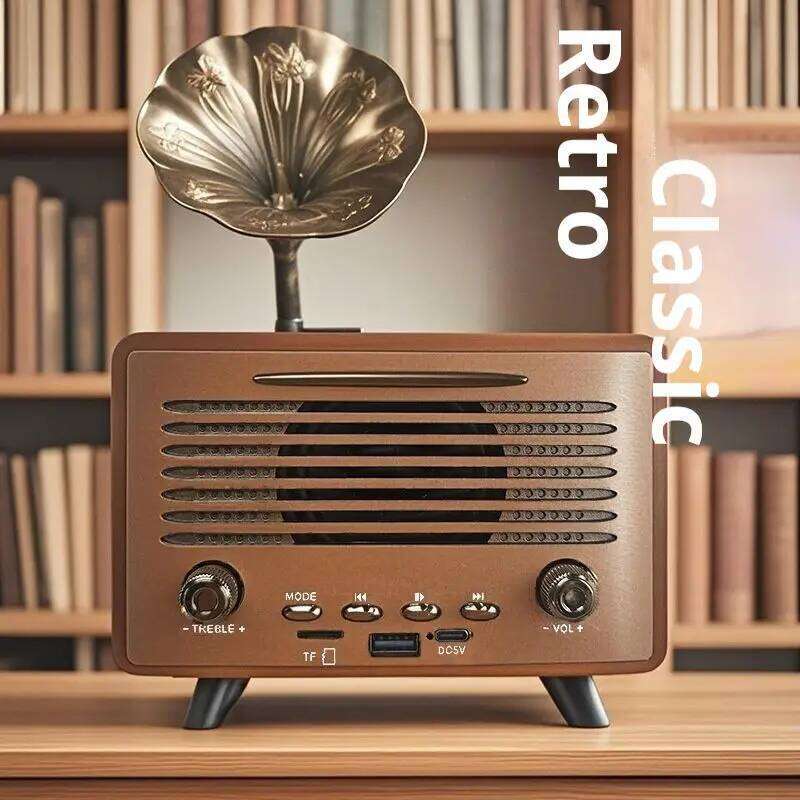 G3000 Retro Desktop Wooden Bluetooth Speaker FM Radio Support USB Drive TF Card Insertion Playback HIFI Sound Qaulity Mini Audio