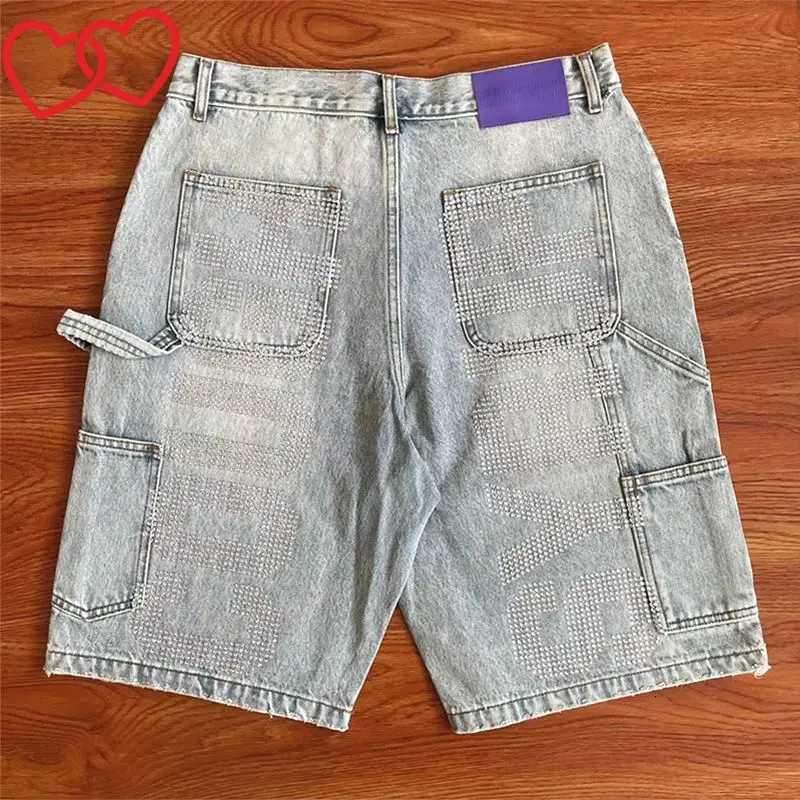 Summer Mens Denim Jeans Shorts Men Y2k Straight Leg Wide Leg Short Pants for Men X251205
