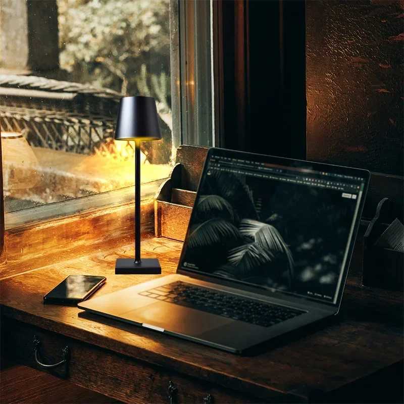 LED Desk Lamp Portable Table Lamps Luxury Modern lamparas de mesa Wireless Bedside Lamp USB Rechargeable Night Light Waterproof Z251205