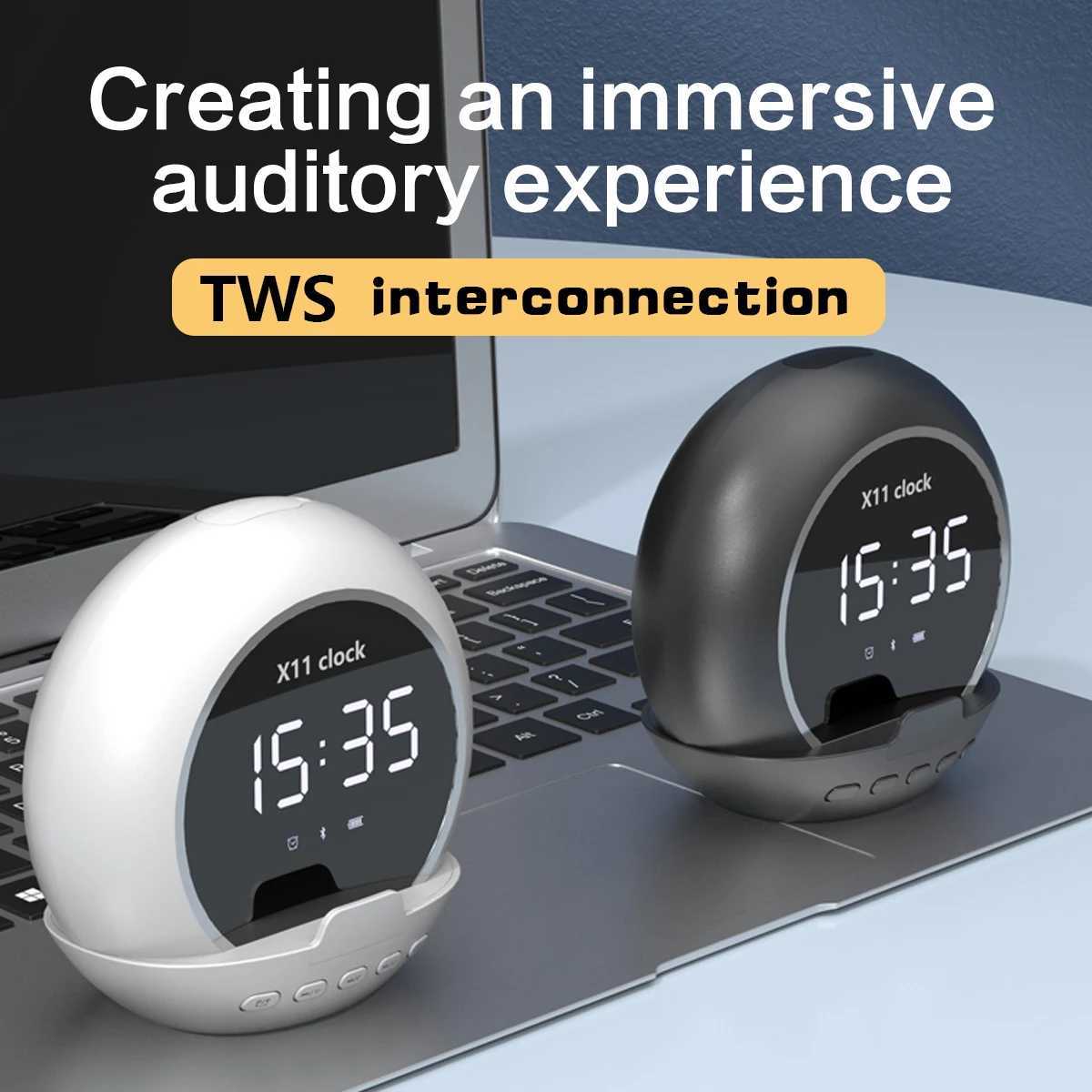 Digital Alarm Clock Portable Bluetooth Speaker Temperature Display Music Player Rechargeable for Home Outdoors Travel Bathroom M251205 - view 4