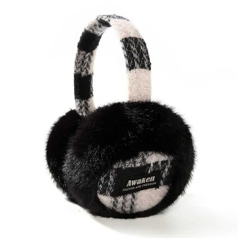 Winter Warm Fold Ear Muff Plaid Fur Thick Ear Protect Earmuffs for Women Fashionable Skiing Riding Earmuffs LadyXJ251205 - view 4