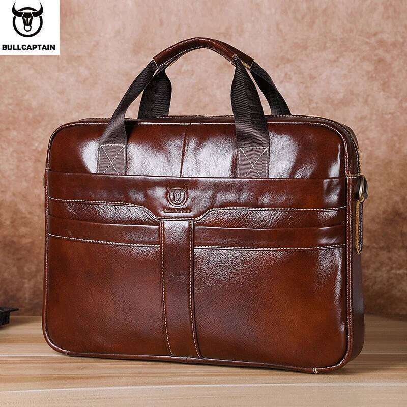 Luxury Bag Designer Shoulder Bags Totes Hobo BULLCAPTAIN Bag Top Layer Leather Men S Laptop Briefcase Work Business Travel
