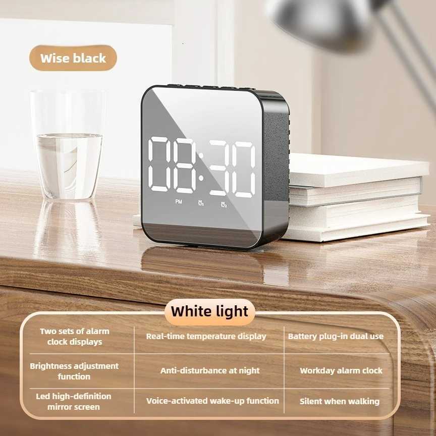 New LED Electronic Alarm Clock with Large Display Dual Power Voice Control Temperature for Students M251205 - view 7